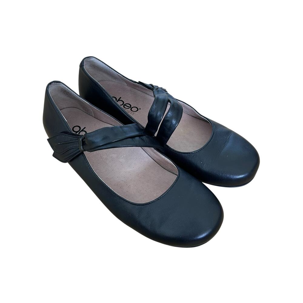 Abeo Talia Black Leather Ballet Flats Sz 6